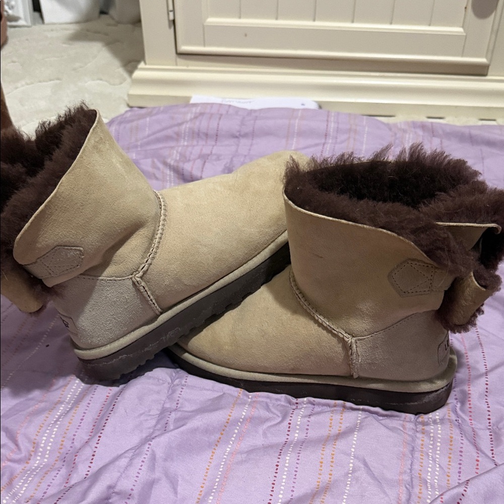 UGG Classic Tan Ankle Boots with Shearling